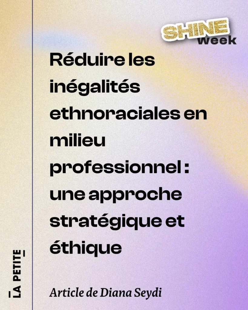 Publication Shine Week : Réduire les inégalités ethnoraciales en milieu professionnel, article de Diana Seydi